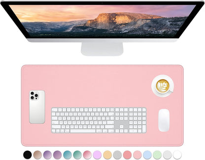 Large Mouse Pad, Extended Gaming Mouse Mat with Stitched Edges, Full Size Desk Mats with Non-Slip Base, Computer Big Desktop Keyboard Pad for Gamer, Laptop, Office, 23.6 x 11.8 in, Pink