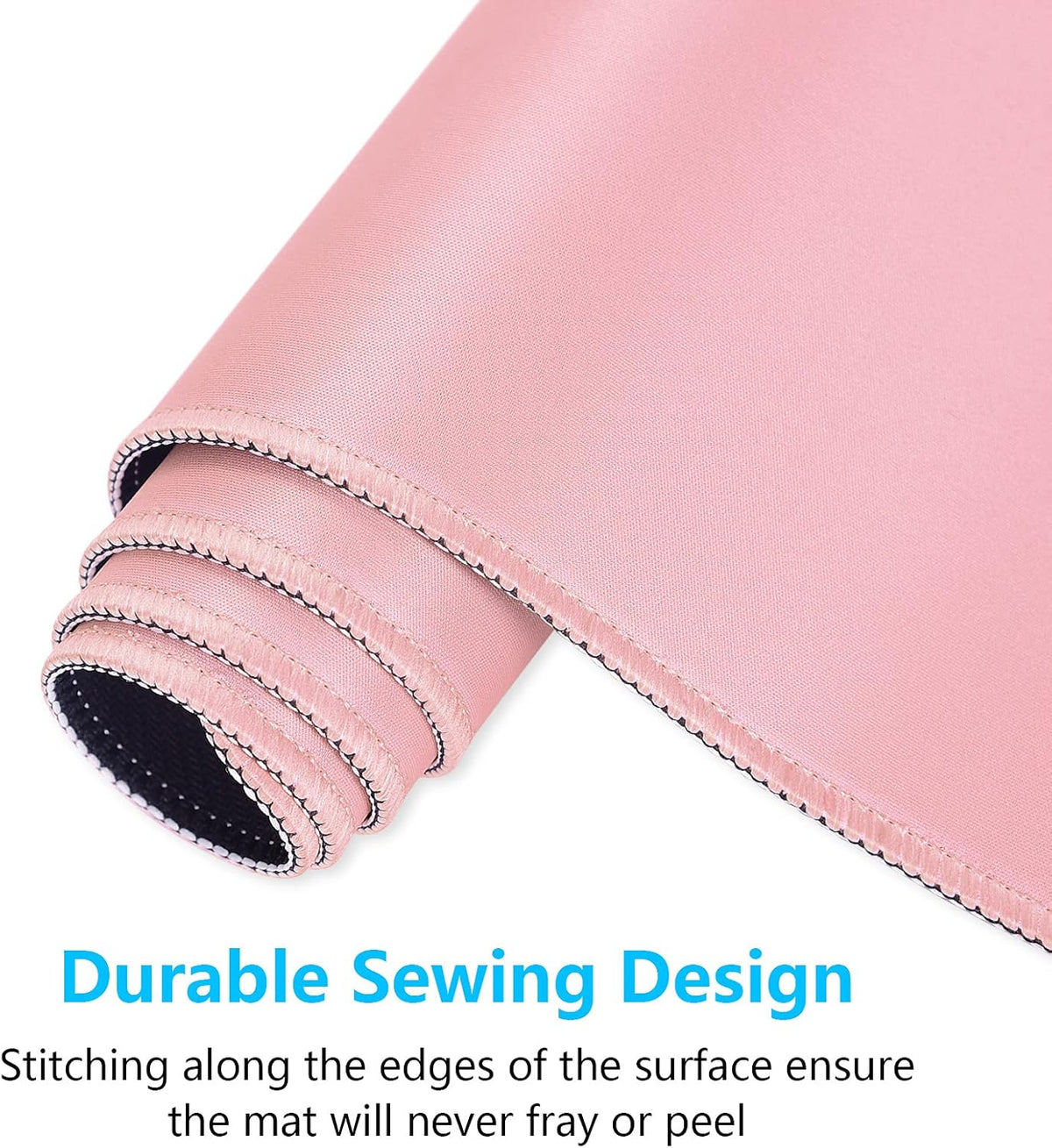 Large Mouse Pad, Extended Gaming Mouse Mat with Stitched Edges, Full Size Desk Mats with Non-Slip Base, Computer Big Desktop Keyboard Pad for Gamer, Laptop, Office, 23.6 x 11.8 in, Pink