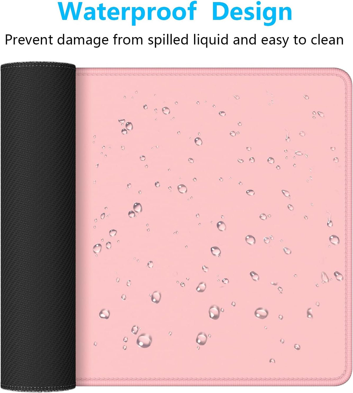 Large Mouse Pad, Extended Gaming Mouse Mat with Stitched Edges, Full Size Desk Mats with Non-Slip Base, Computer Big Desktop Keyboard Pad for Gamer, Laptop, Office, 23.6 x 11.8 in, Pink