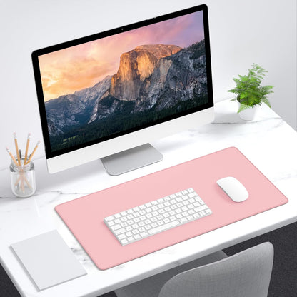 Large Mouse Pad, Extended Gaming Mouse Mat with Stitched Edges, Full Size Desk Mats with Non-Slip Base, Computer Big Desktop Keyboard Pad for Gamer, Laptop, Office, 23.6 x 11.8 in, Pink