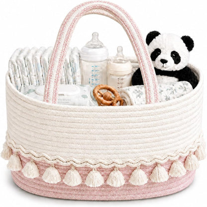 Baby Diaper Caddy Organizer, Portable Nursery Storage Basket