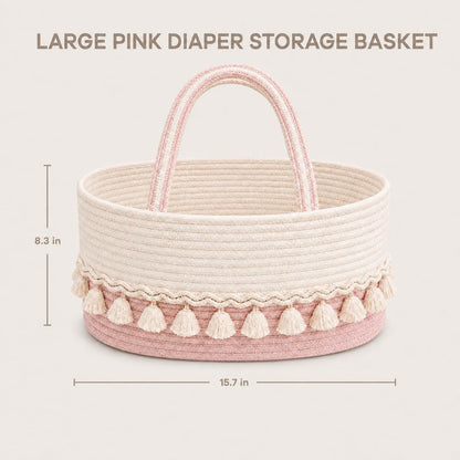 Baby Diaper Caddy Organizer, Portable Nursery Storage Basket