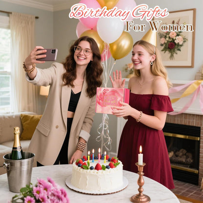 Birthday Gifts for Women Mom Wife, Pink Spa Relaxation Basket Set