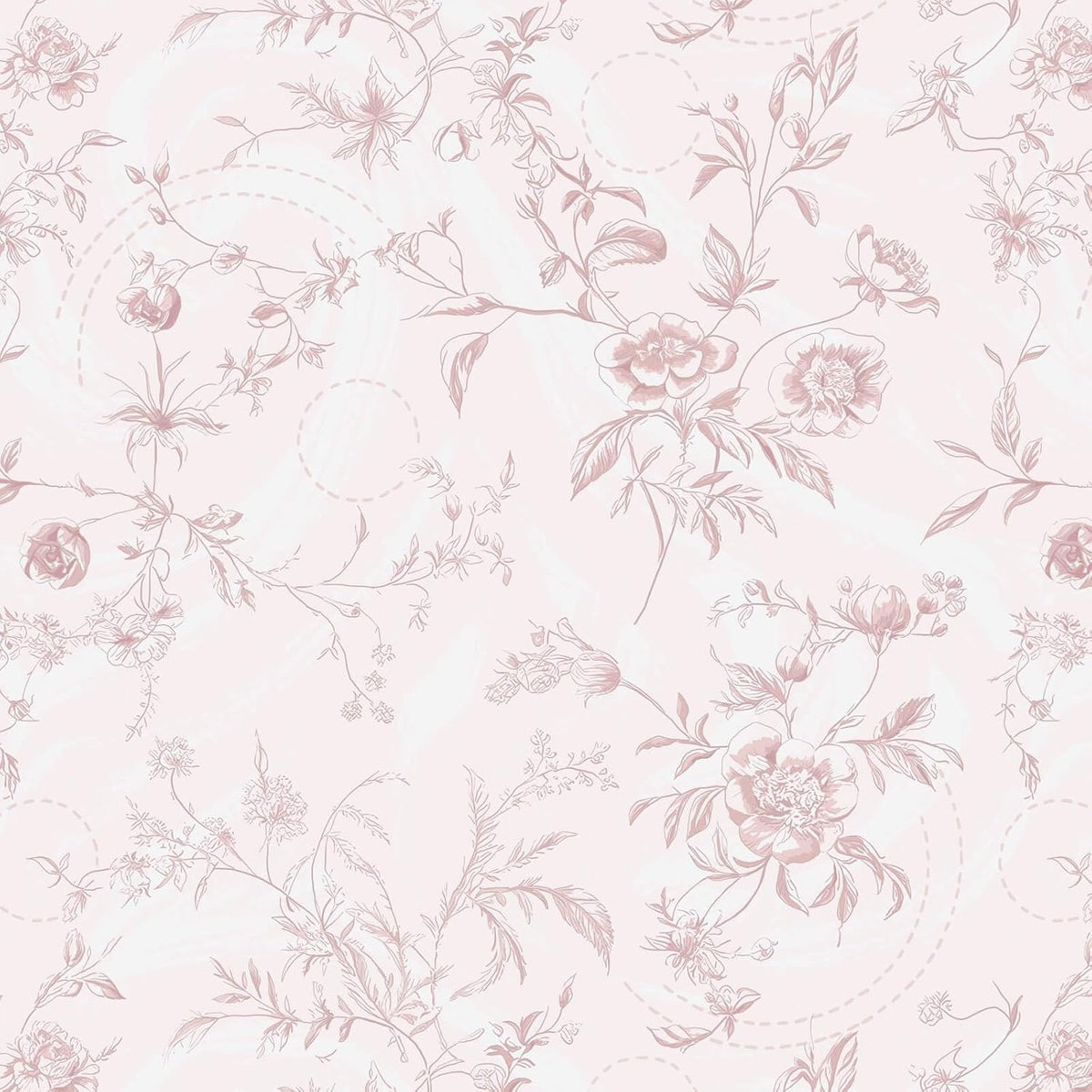 Peel and Stick Wallpaper Floral Pink Stick on Wall Paper Vintage French Contact Paper for Cabinet Textured Removable Self Adhesive Wallpaper Vinyl Roll Shelf Deco, 17.3x78.7in