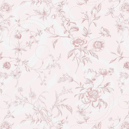 Peel and Stick Wallpaper Floral Pink Stick on Wall Paper Vintage French Contact Paper for Cabinet Textured Removable Self Adhesive Wallpaper Vinyl Roll Shelf Deco, 17.3x78.7in