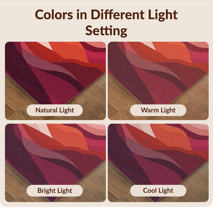 8'x10' Smooth Finish Abstract Abstract Foldable Mat, Blush Pink for Dining Room, Large Office, Lounge, Snag-Free Chair-Friendly Large Carpet | 2136977