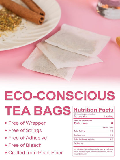 Peach Herbal Tea Bags, Fruity & Sweet Taste, Caffeine Free, 50 Count