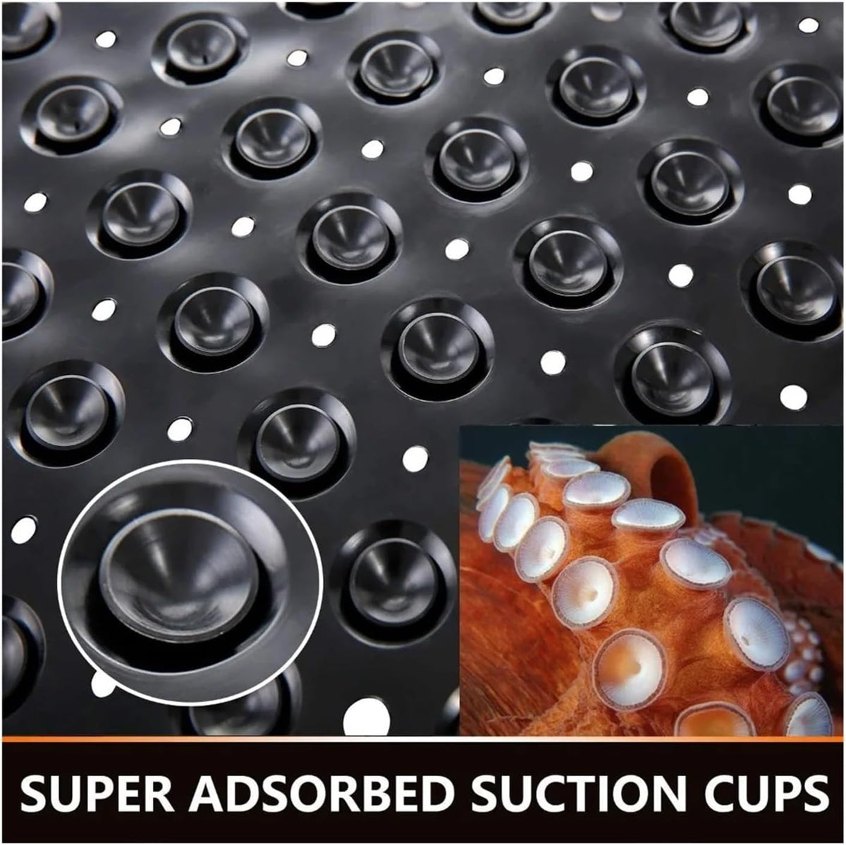 53x53cm Shower Mat Suction Cup PVC Anti Slip Bath Square Floor Pad Non Safety for Bathtub Bathroom Carpet(1x Pink)