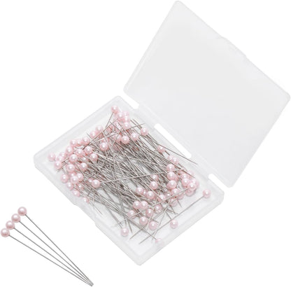 100Pcs Light Pink Corsage Pins, Round Ball Head Sewing Pins