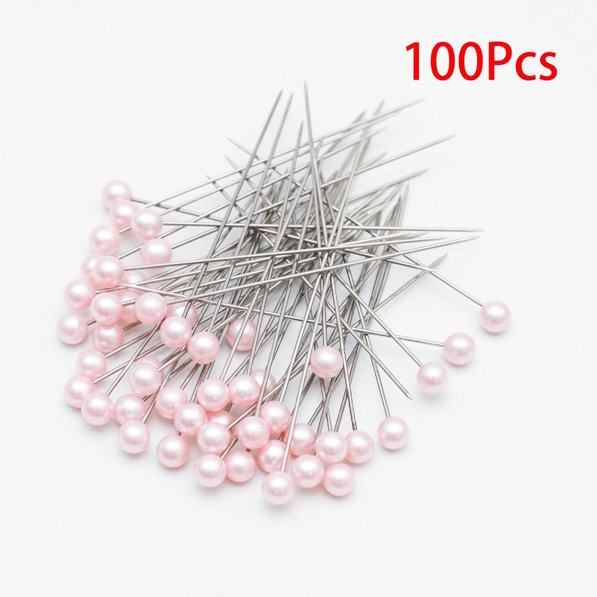 100Pcs Light Pink Corsage Pins, Round Ball Head Sewing Pins