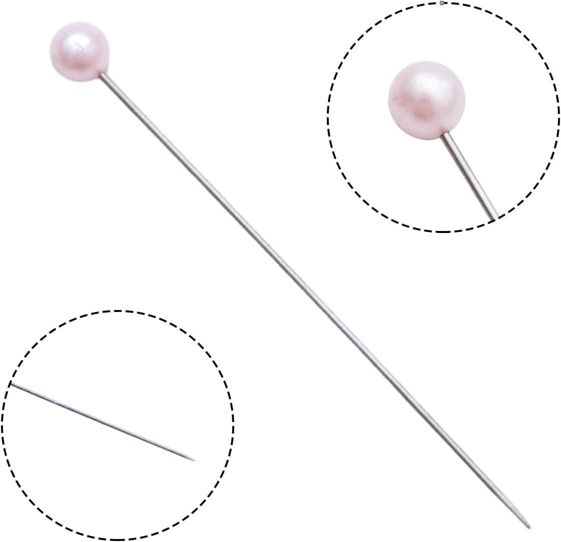 100Pcs Light Pink Corsage Pins, Round Ball Head Sewing Pins
