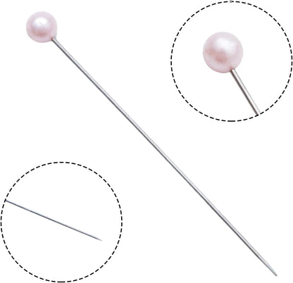 100Pcs Light Pink Corsage Pins, Round Ball Head Sewing Pins