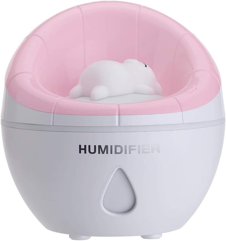 USB Small Sofa Humidifier, Mini Cool Humidifier 350ml Water Volume, One Touch Shut-Off for Home Office Bedroom (Pink)