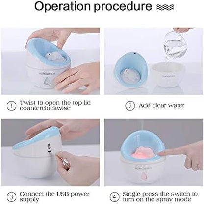USB Small Sofa Humidifier, Mini Cool Humidifier 350ml Water Volume, One Touch Shut-Off for Home Office Bedroom (Pink)