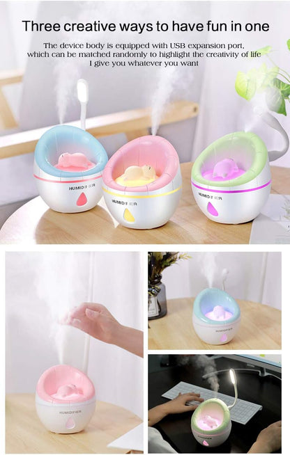 USB Small Sofa Humidifier, Mini Cool Humidifier 350ml Water Volume, One Touch Shut-Off for Home Office Bedroom (Pink)
