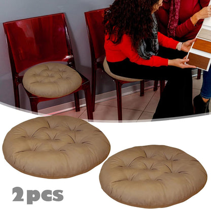 Set of 2 Round Chair Cushion 14"x14" Memory Foam Circular Dining Kitchen Chair Seat Cushion,Non Slip Floor Seat Cushion for Indoor Outdoor Chair Pad (Pink)