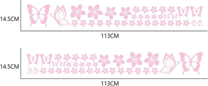 Butterfly Flower Graphic Car Sticker Fun DIY Waterproof Decal for car Door Hood Bumper Windows Motorcycle Laptop Doors and Windows Vinyl Accessories(Pink) 74PCS