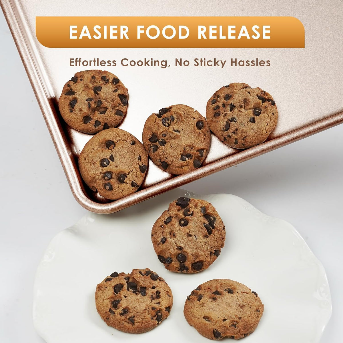 Baking Sheet Pan Set of 3, Nonstick Commercial Cookie Sheets for Baking