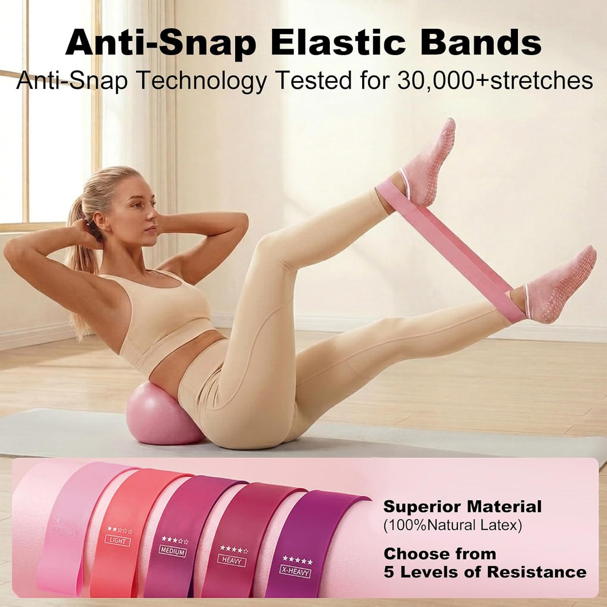 14PCS Pilates Kit for Women,Pilates Circle with TPR-Handle