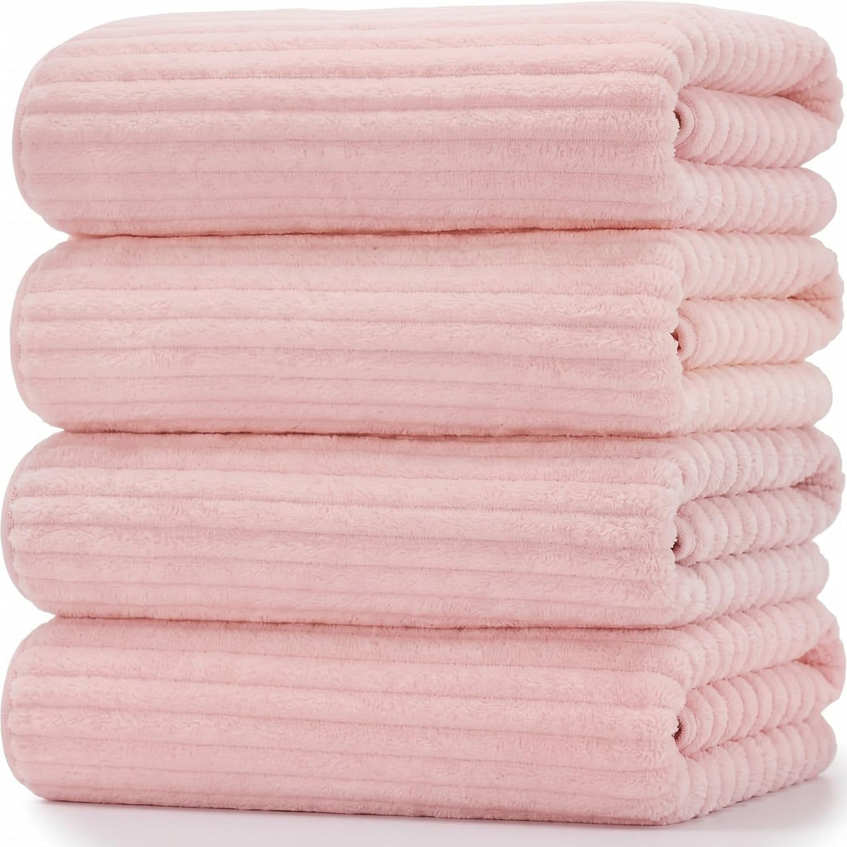 4 Pcs Extra Large Bath Towel 40x80'' Oversized Microfiber Bath Sheet,Pink