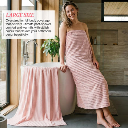 4 Pcs Extra Large Bath Towel 40x80'' Oversized Microfiber Bath Sheet,Pink