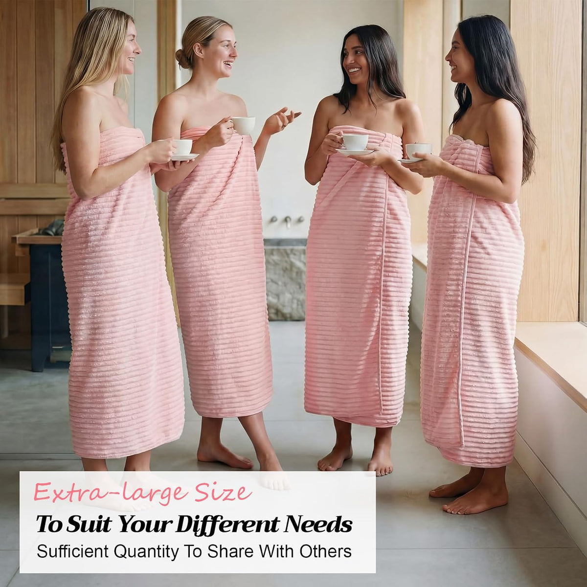4 Pcs Extra Large Bath Towel 40x80'' Oversized Microfiber Bath Sheet,Pink