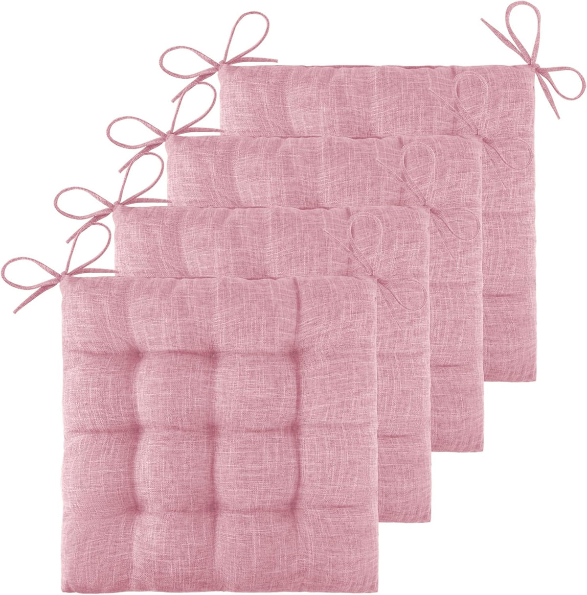 Chair Cushions for Dining Chairs with Textured Fabric Light Pink