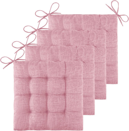 Chair Cushions for Dining Chairs with Textured Fabric Light Pink