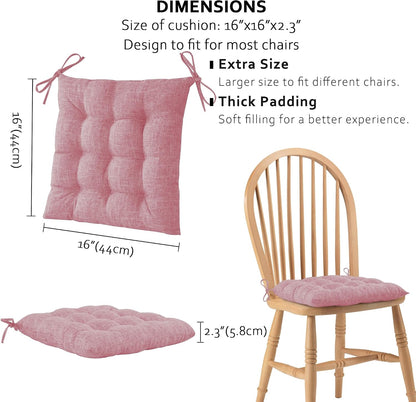 Chair Cushions for Dining Chairs with Textured Fabric Light Pink