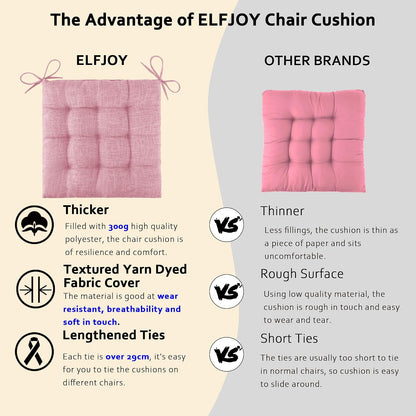 Chair Cushions for Dining Chairs with Textured Fabric Light Pink