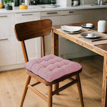 Chair Cushions for Dining Chairs with Textured Fabric Light Pink