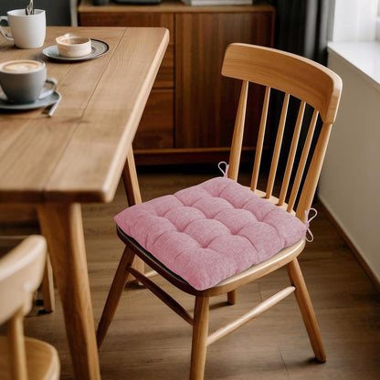 Chair Cushions for Dining Chairs with Textured Fabric Light Pink