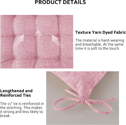 Chair Cushions for Dining Chairs with Textured Fabric Light Pink