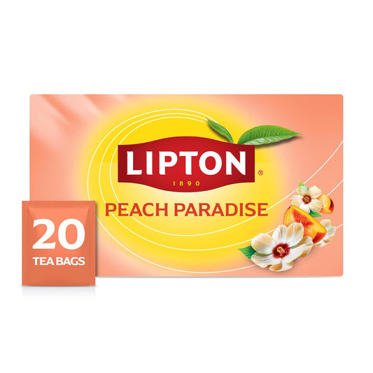 Peach Paradise Tea Bags, caffeine free Tea, Fruit and Herbal Tea, Individually Wrapped, 20 Tea Bags