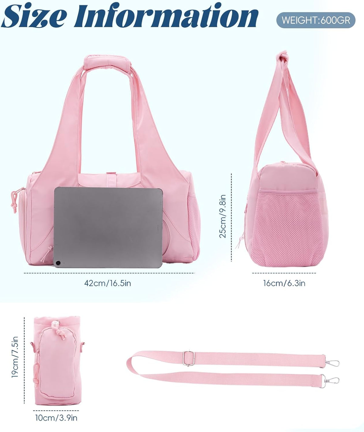 Gym Bag for Women Sports Duffel Bag Lightweight Yoga Tote Travel Carry On Handbag with Shoes Compartment