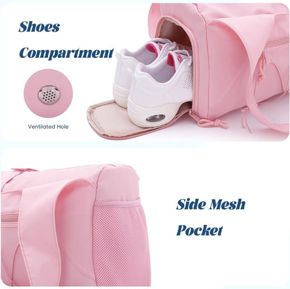 Gym Bag for Women Sports Duffel Bag Lightweight Yoga Tote Travel Carry On Handbag with Shoes Compartment