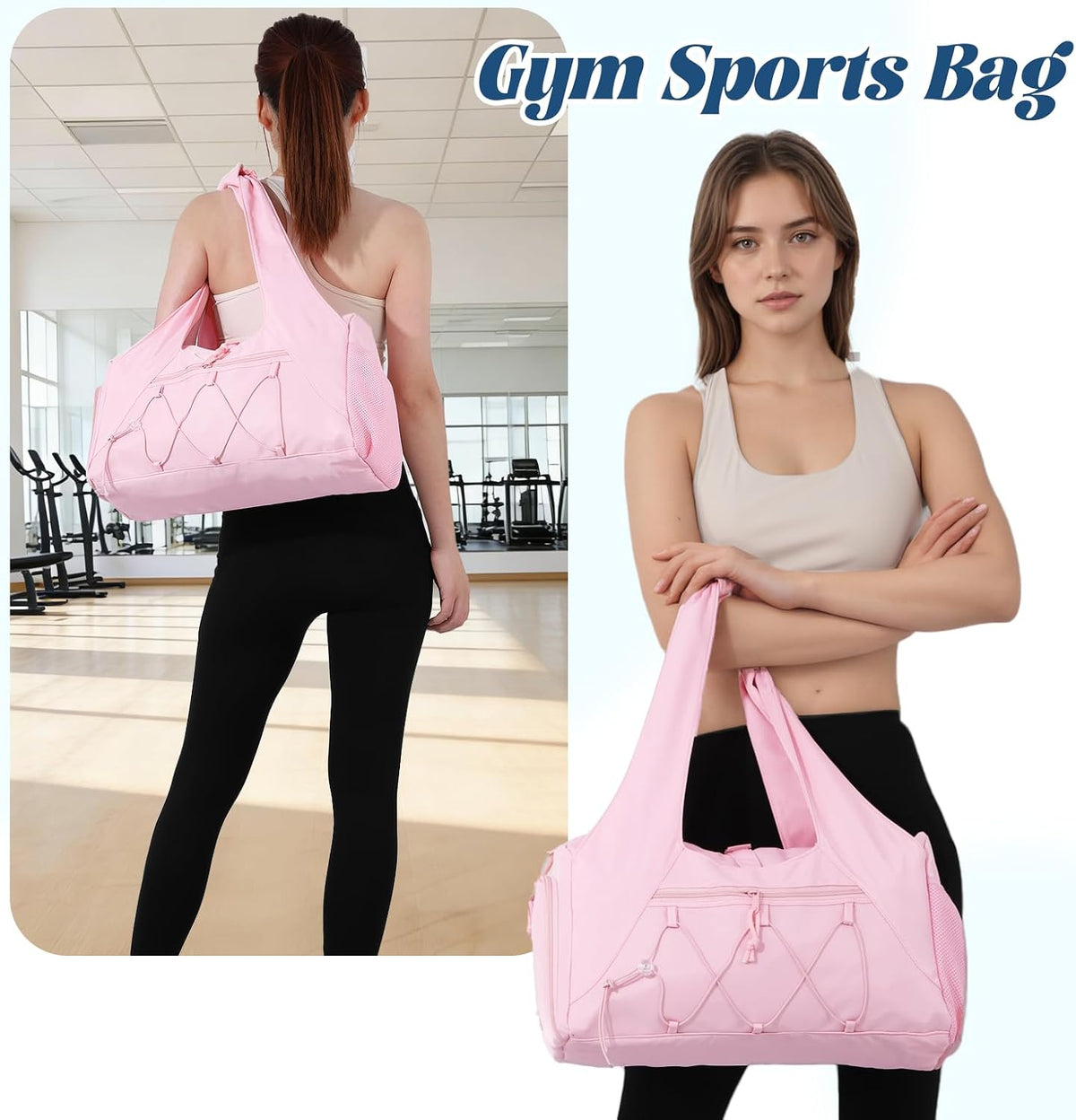 Gym Bag for Women Sports Duffel Bag Lightweight Yoga Tote Travel Carry On Handbag with Shoes Compartment