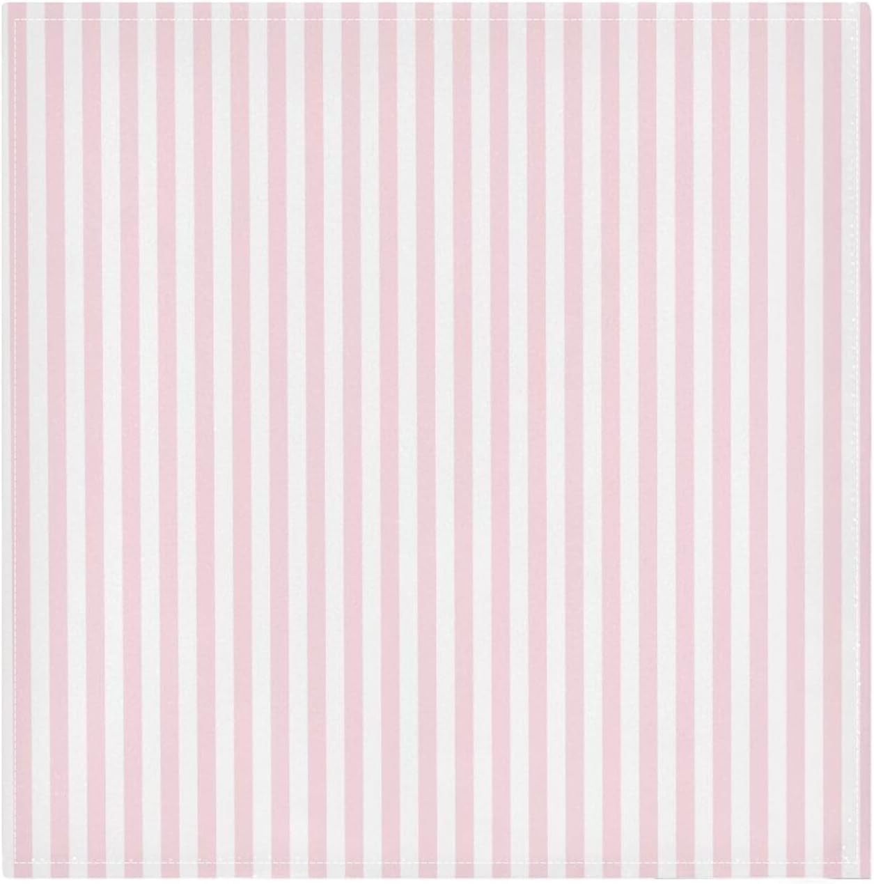 Qilmy Cloth Napkins Set of 6, Pink Stripes Reusable Washable Polyester Dinner Table Napkins for Family, Weddings, Parties, Home Decor, 20 x 20 Inch