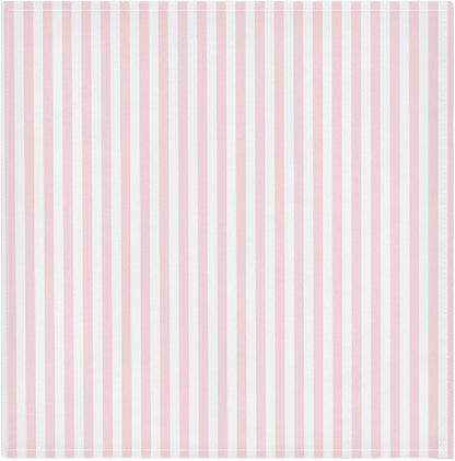 Qilmy Cloth Napkins Set of 6, Pink Stripes Reusable Washable Polyester Dinner Table Napkins for Family, Weddings, Parties, Home Decor, 20 x 20 Inch