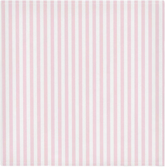 Qilmy Cloth Napkins Set of 6, Pink Stripes Reusable Washable Polyester Dinner Table Napkins for Family, Weddings, Parties, Home Decor, 20 x 20 Inch