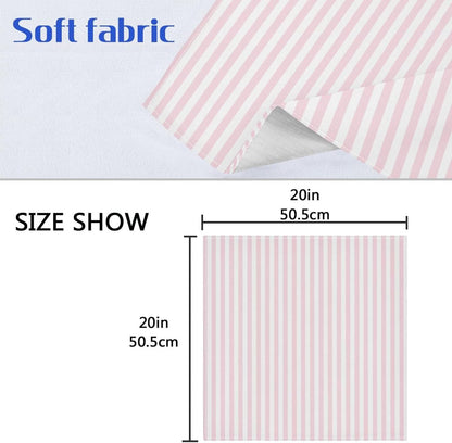 Qilmy Cloth Napkins Set of 6, Pink Stripes Reusable Washable Polyester Dinner Table Napkins for Family, Weddings, Parties, Home Decor, 20 x 20 Inch