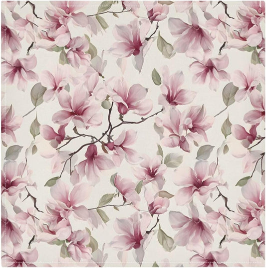 Pink Flower Pattern Cloth Napkins Soft Comfortable Reusable Table Cloth Napkins for Dinner Wedding Festivals Parties, 20x20 inches