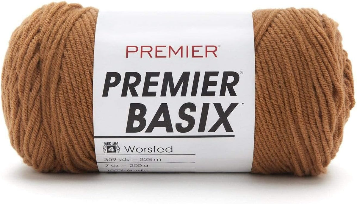 Basix Worsted Yarn, Made of Acrylic, Ideal for Crocheting and Knitting, Apricot, 7 oz, 359 Yards
