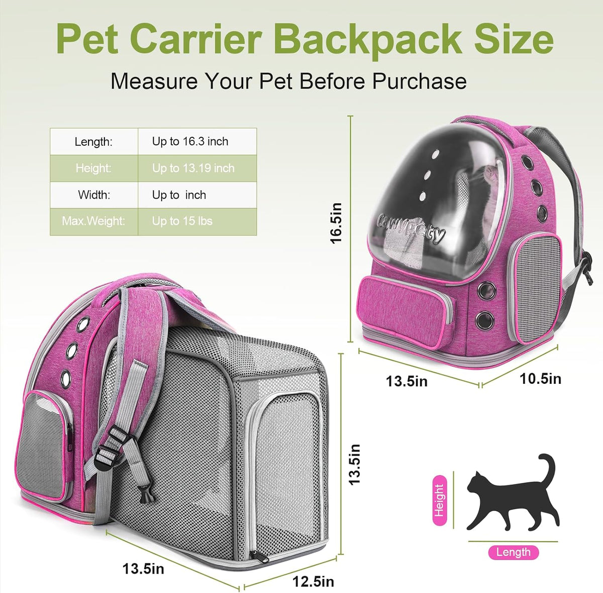 Expandable Cat Backpack Large Space Cat Bubble Backpack Carrier