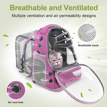 Expandable Cat Backpack Large Space Cat Bubble Backpack Carrier