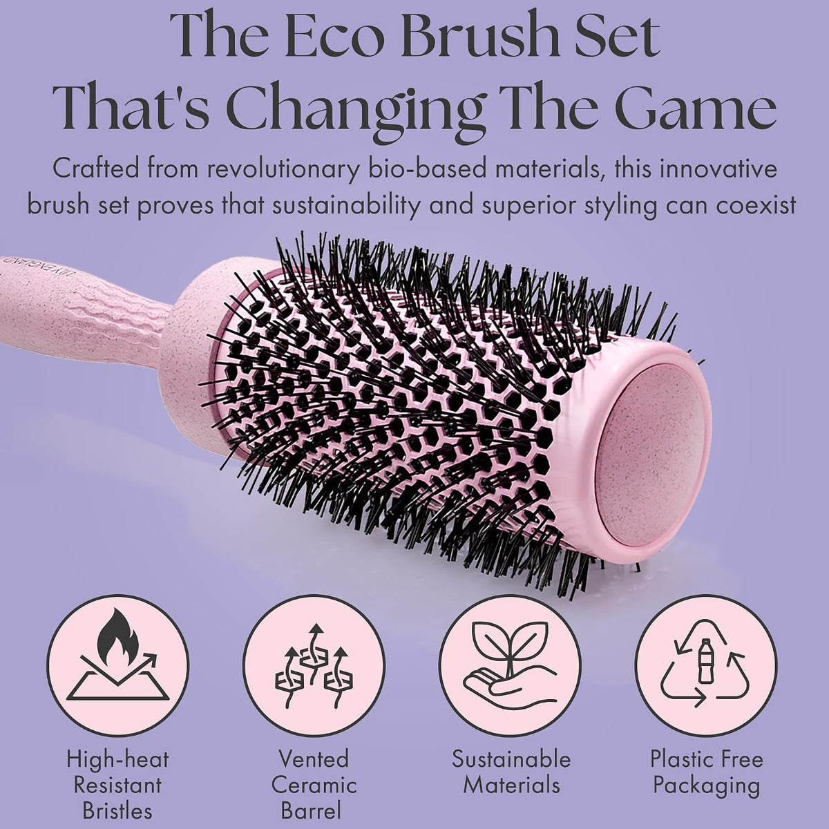 Round Brush Set for Blow Out 4 Brushes for Voluminous Blowouts