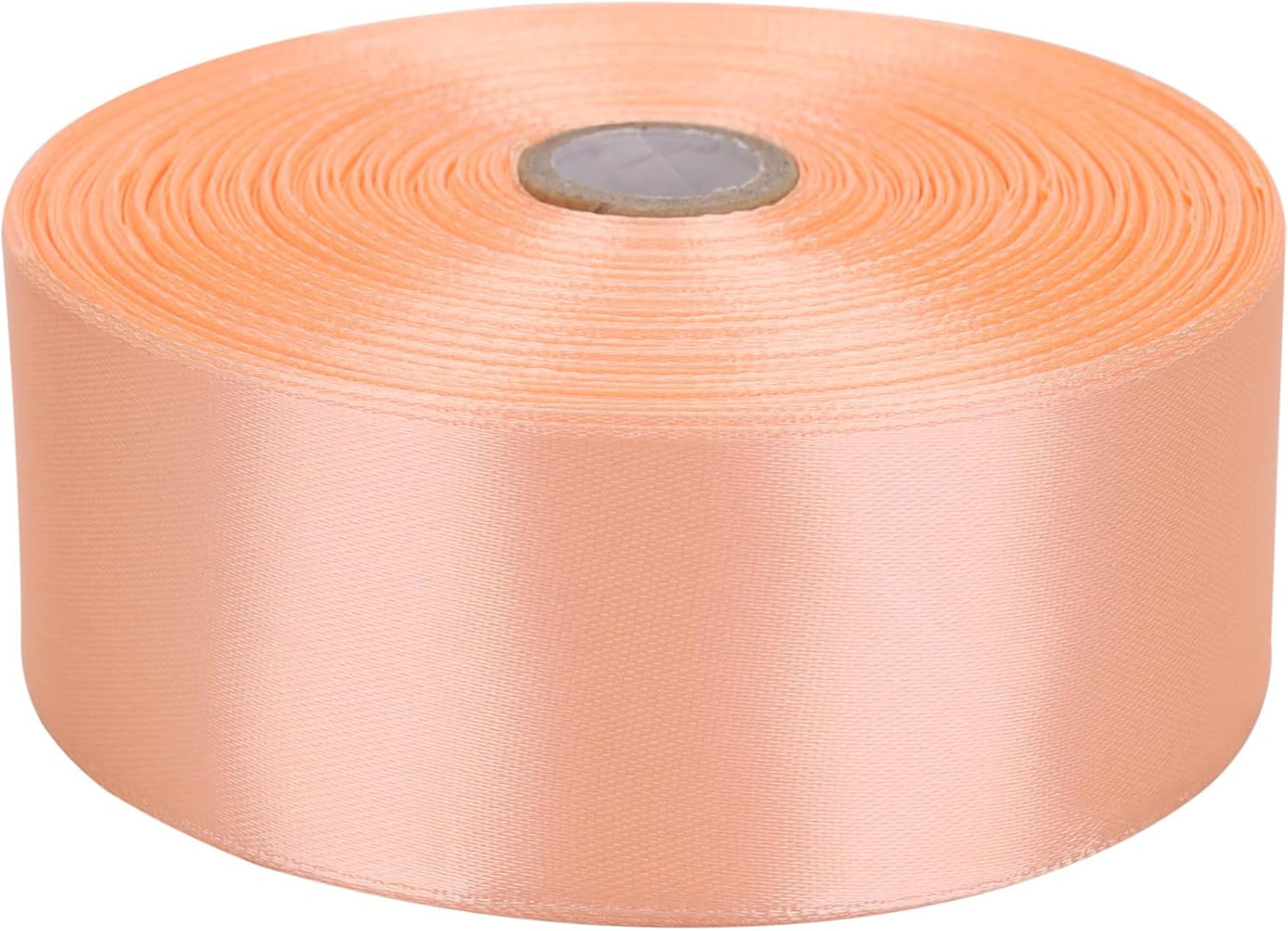 1-1/2 inch Champagne Pink Satin Ribbon 50 Yards Solid Fabric Ribbons Roll for Wedding Invitations, Bridal Bouquets, Sewing, Party Decorations, Gift Wrapping and More