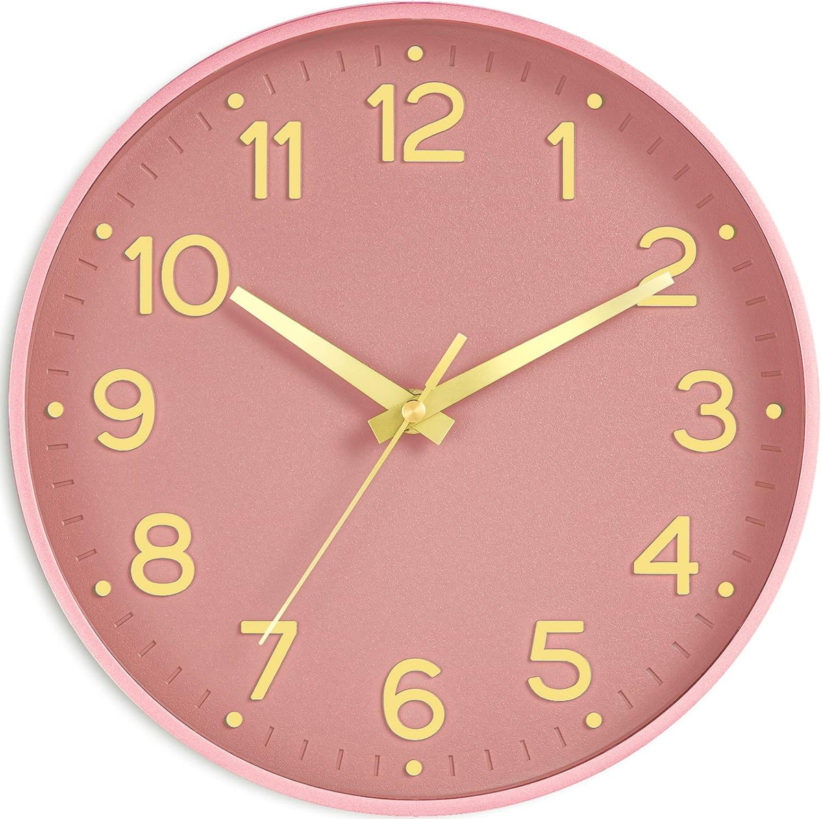 8 Inch Wall Clock, Battery Operated Silent Non Ticking Analog