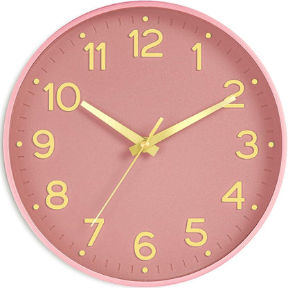 8 Inch Wall Clock, Battery Operated Silent Non Ticking Analog