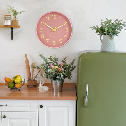 8 Inch Wall Clock, Battery Operated Silent Non Ticking Analog